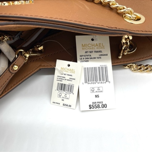 Michael Kors LG X Chain Shoulder Tote Bag & Double Zip Wallet Wristlet Luggage - Picture 10 of 10